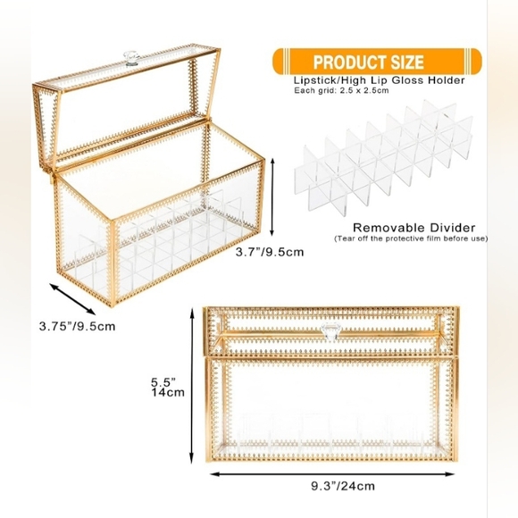 New Glass & Gold Makeup Lipstick Holder - Picture 10 of 12